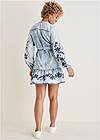BACK View Embroidered Denim Dress