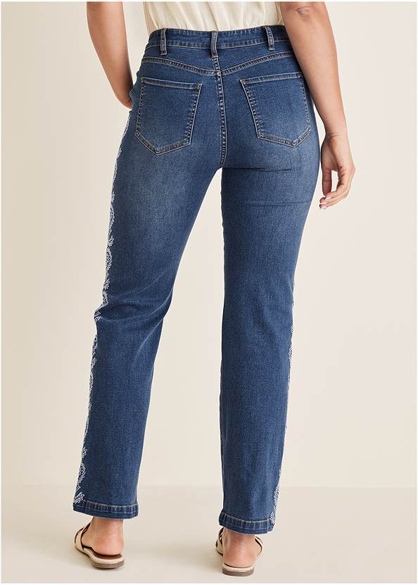 BACK View Side Embroidered Jeans