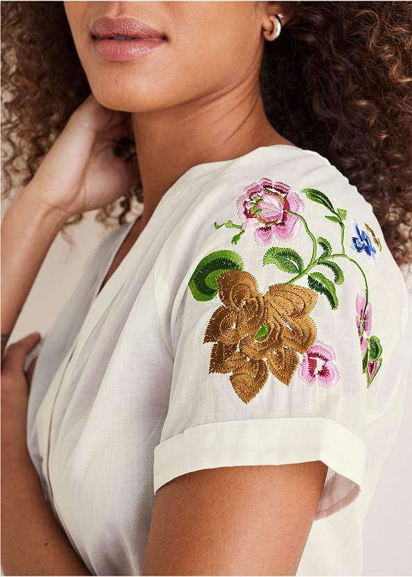 alternate view Embroidered Sheer Top