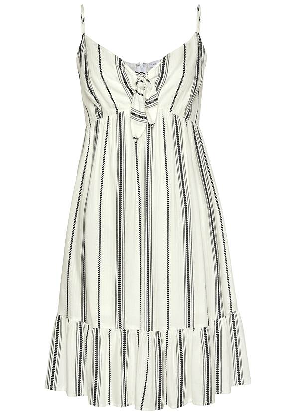 Alternate View Tie-Front Striped Dress