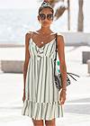 Front View Tie-Front Striped Dress
