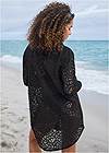 Back View Lace Button Down Cover-Up