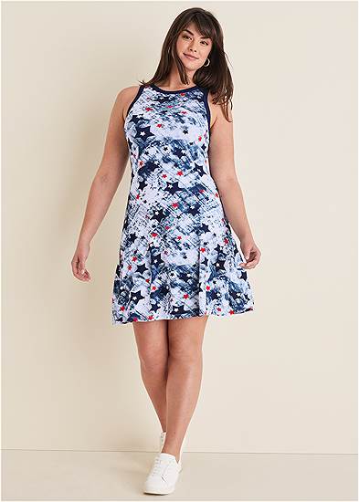 Plus Size Fit And Flare Mini Dress