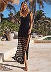 Full Front View Crochet Maxi Cover-Up Dress