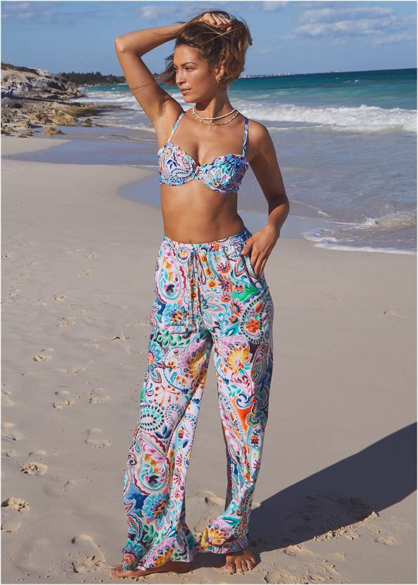 Cotton Linen Wide Leg Pants,Bermuda Bikini Top,Bora Bora Bikini Bottom
