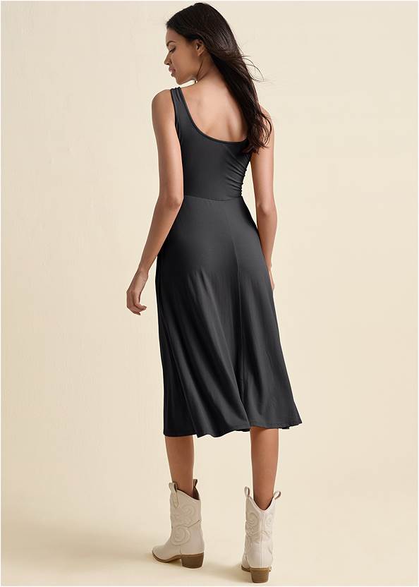 BACK View Midi Dress With Pockets