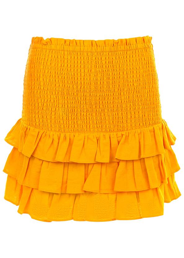 Alternate View Smocked Ruffle Skirt