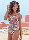 Front View  Ruched One-Piece