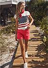 Full Front View Stars Stripes Sequin Top