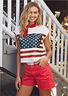 Front View Stars Stripes Sequin Top