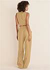 Back View Sleeveless Cropped Suit Set