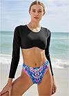 Front View  Lace-Up Rash Guard Top