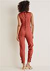 Full back view Twill Utility Jumpsuit