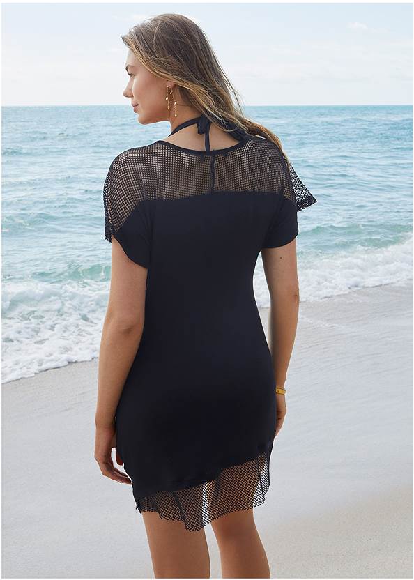Alternate View Mesh Trimmed Cover-Up Dress