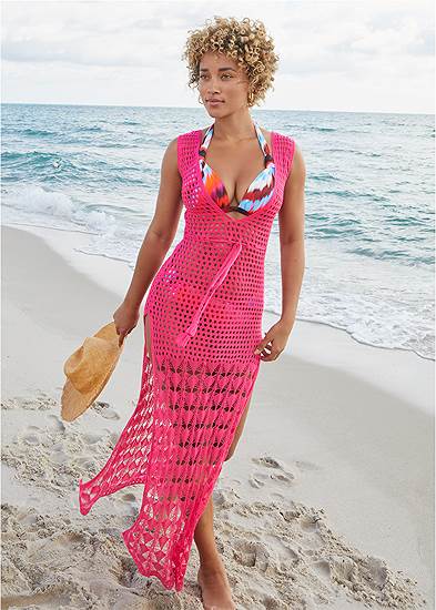 Crochet Maxi Cover-Up Dress