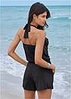 BACK View Cowl Neck Cover-Up Romper