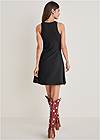 BACK View Ribbed Fit And Flare Dress