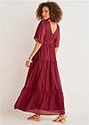 BACK View Flutter Sleeve Maxi Dress