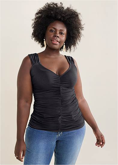 Plus Size Ruched Tank Top