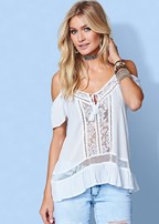 Strappy Detail V-neck Top in Turquoise | VENUS